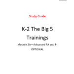 Study Guide - Advanced PA and PI