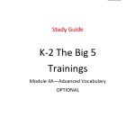 Study Guide - Advanced Vocabulary